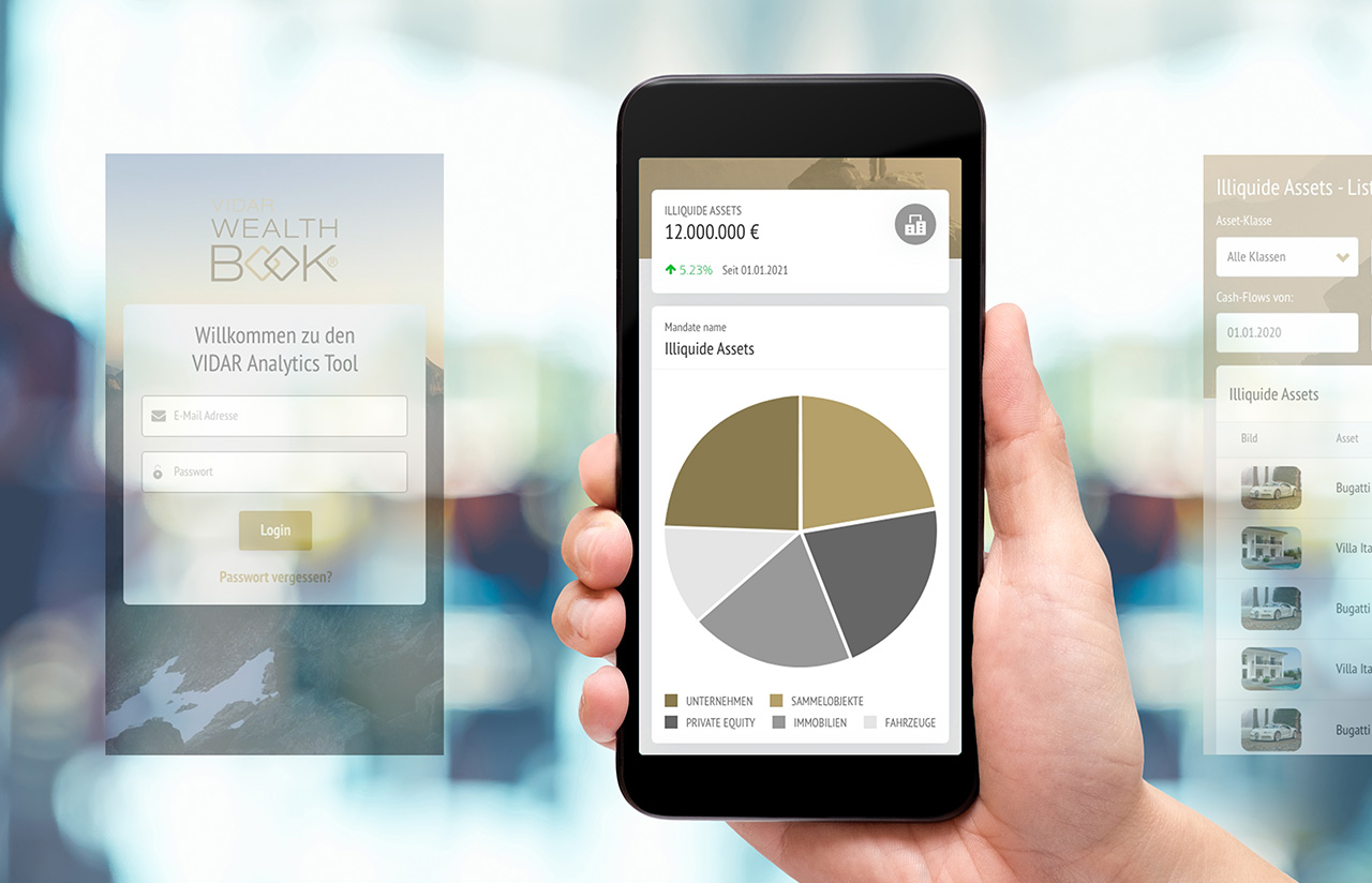 Vidar Wealth Book App in Smartphone